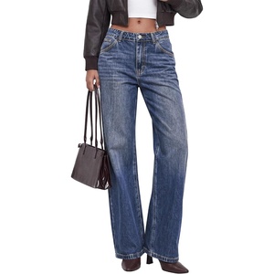 BTFBM Women Casual Straight Leg Jeans Trendy(Medium Blue)