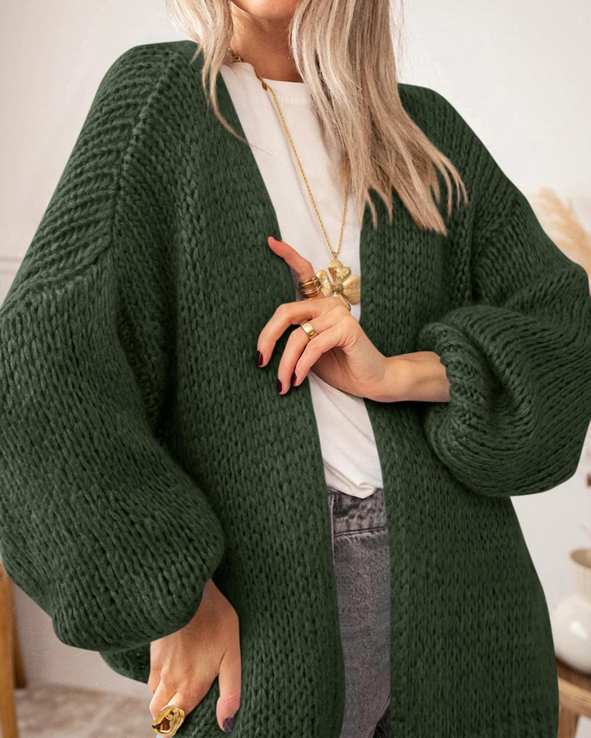 image:imageBTFBM Cardigan Sweaters for Women Lightweight Fall Fashion Clothes 2026Army Green