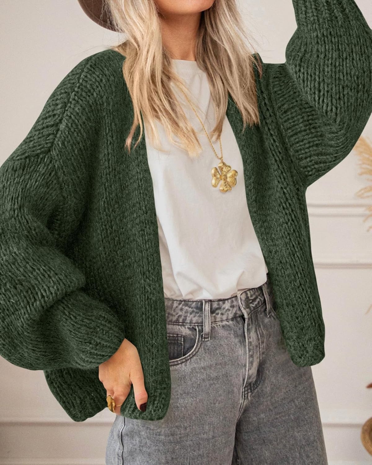 image:imageBTFBM Cardigan Sweaters for Women Lightweight Fall Fashion Clothes 2026Army Green