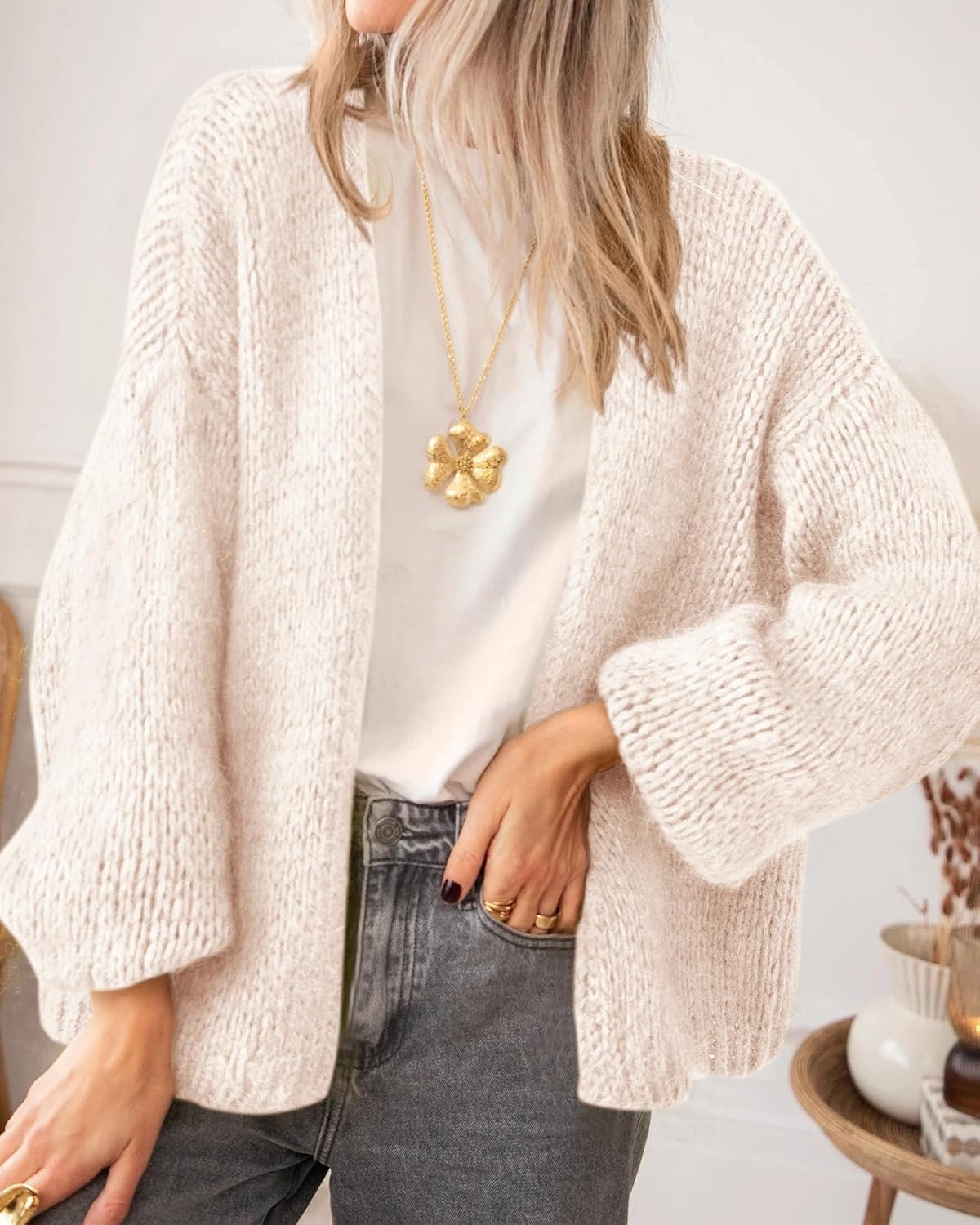 image:imageBTFBM Cardigan Sweaters for Women Lightweight Fall Fashion Clothes 2026Beige