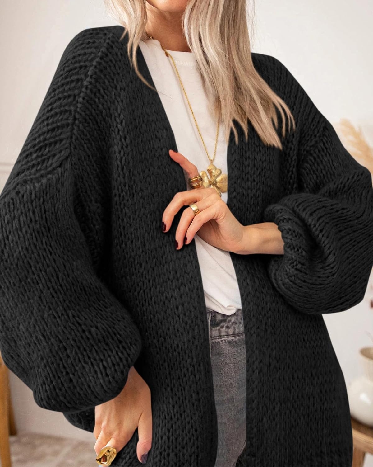 image:imageBTFBM Cardigan Sweaters for Women Lightweight Fall Fashion Clothes 2026Black