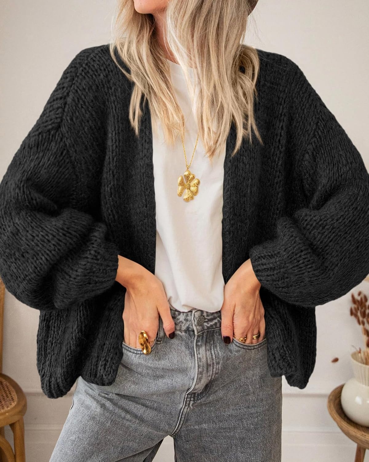 image:imageBTFBM Cardigan Sweaters for Women Lightweight Fall Fashion Clothes 2026Black