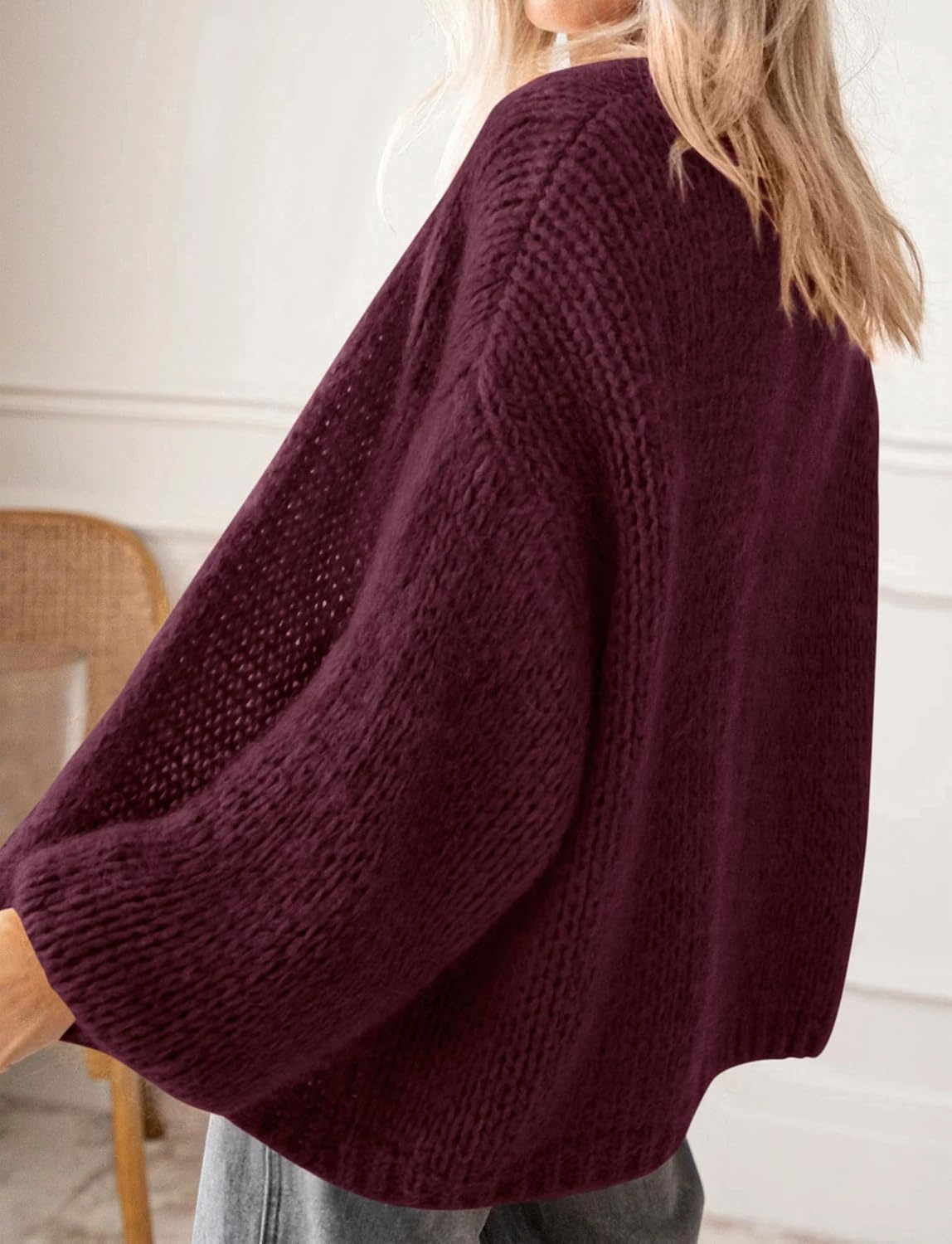 image:imageBTFBM Cardigan Sweaters for Women Lightweight Fall Fashion Clothes 2026Burgundy