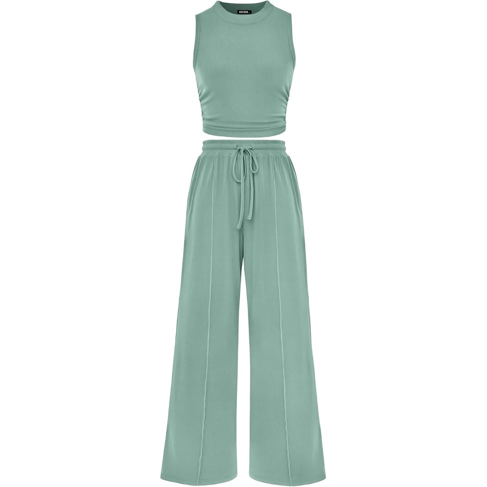 image:imageBTFBM 2 Piece Outfits For Women Airport Travel OutfitFruit Green