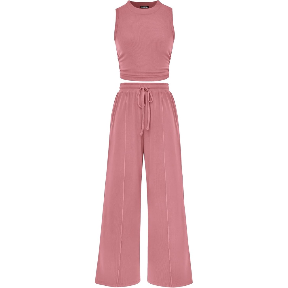 image:imageBTFBM 2 Piece Outfits For Women Airport Travel OutfitPink