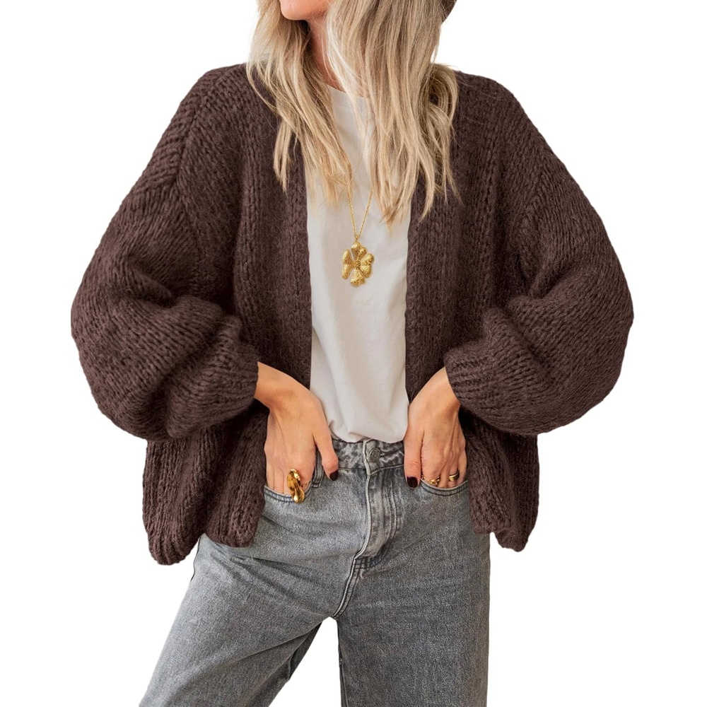 image:imageBTFBM Cardigan Sweaters for Women Lightweight Fall Fashion Clothes 2026Coffee