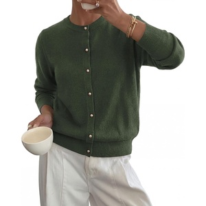BTFBM Button Cardigan Sweaters for Women Fall Clothes 2026(Army Green)