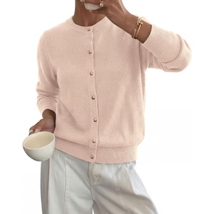 BTFBM Button Cardigan Sweaters for Women Fall Clothes 2026(Beige)