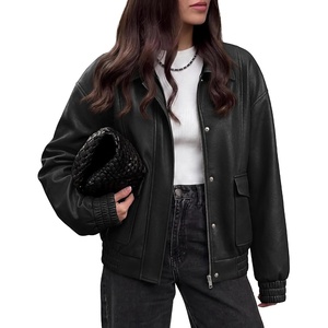 BTFBM Faux Leather Jacket Women Fall Clothes 2026(Black)