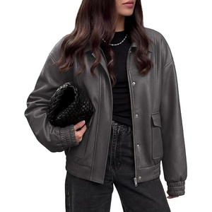 BTFBM Faux Leather Jacket Women Fall Clothes 2026(Grey)