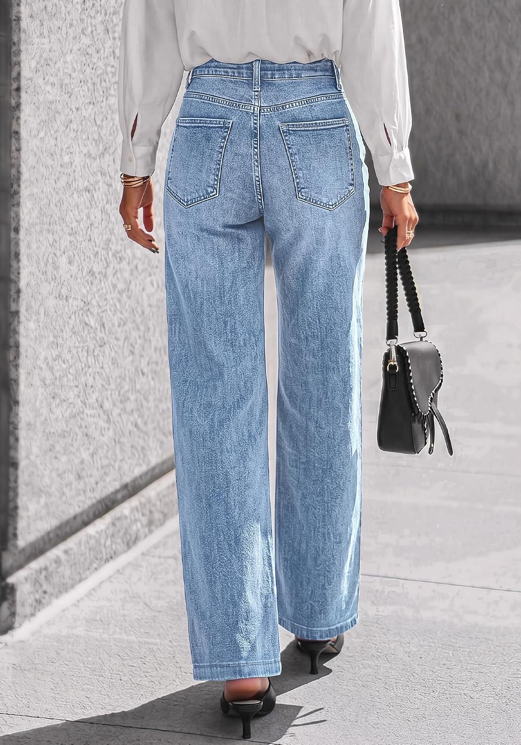 image:imageBTFBM Front Seam Stretchy Wide Straight Leg Jeans for Women Trendy 2026Beau Blue