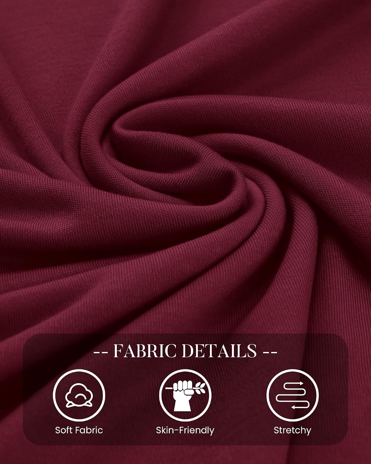 image:imageBTFBM Long Sleeve Dresses for Women Mock Neck A Line Flowy Mini DressBurgundy