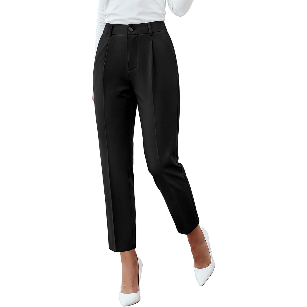 image:imageBTFBM Dress Pants Women Work Business Office Ankle Trousers PocketsBlack