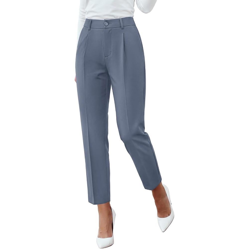 image:imageBTFBM Dress Pants Women Work Business Office Ankle Trousers PocketsBlue Grey