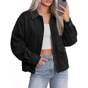 BTFBM Faux Suede Jacket Women Leather Lapel Zip Up Fall Outfits 2026(Black)