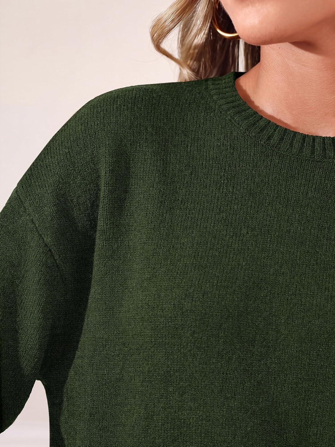 image:imageBTFBM Oversized Sweaters for Women Fall Clothes Crewneck Winter OutfitsArmy Green