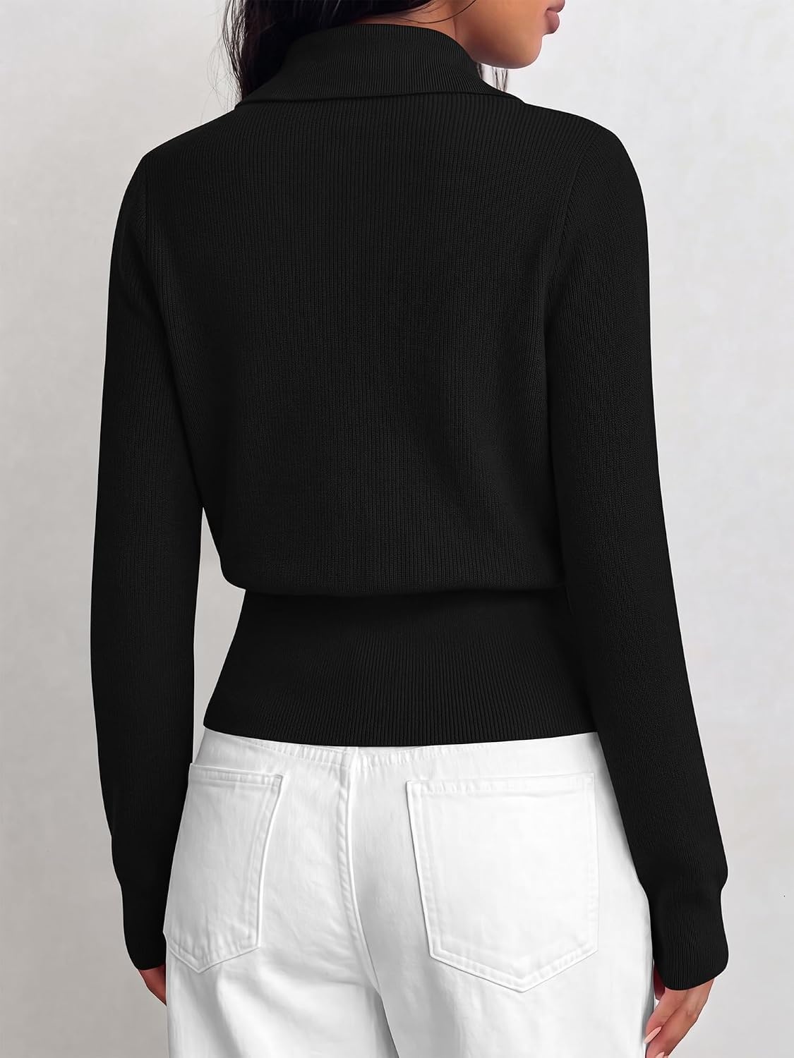image:imageBTFBM V Neck Long Sleeve Fall Lightweight Cardigan Sweaters for Women 2026Black