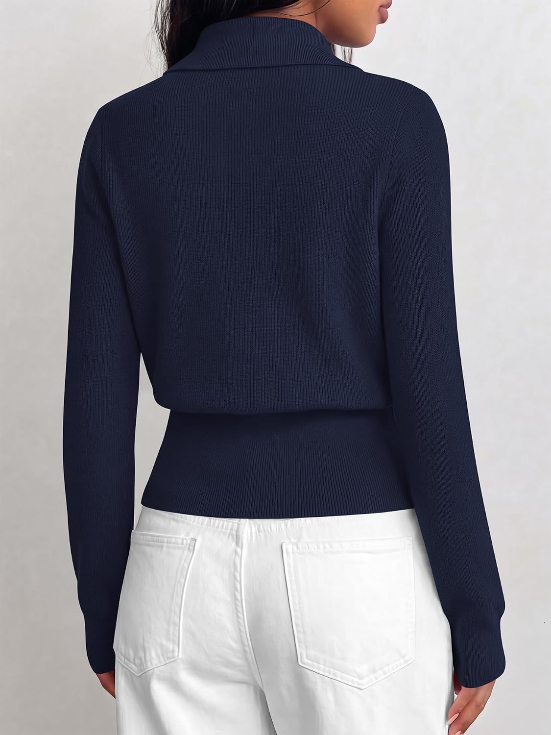 image:imageBTFBM V Neck Long Sleeve Fall Lightweight Cardigan Sweaters for Women 2026Navy