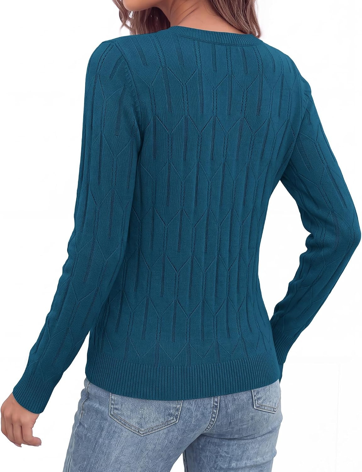 image:imageBTFBM Womens Sweaters Long Sleeve Crewneck Pullover Tops Dressy CasualDark Blue