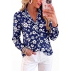 Floral Dark Blue White
