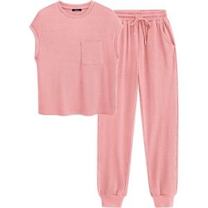 BTFBM 2 Piece Sets For Women Summer Lounge Set Airport Outfits Tracksuit(Pink)