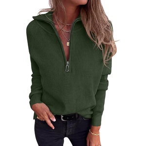 BTFBM Sweaters for Women Trendy Quarter Zip Pullover Fall Fashion Clothing(Army Green)