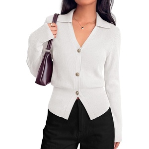 BTFBM V Neck Long Sleeve Fall Lightweight Cardigan Sweaters for Women 2026(White)