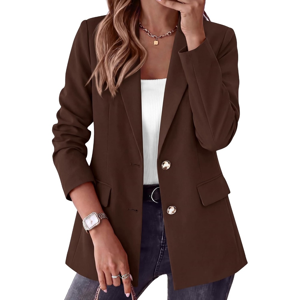 image:imageBTFBM Blazers for Women Business Casual Outfits Work Fall Clothes 2026Dark Brown