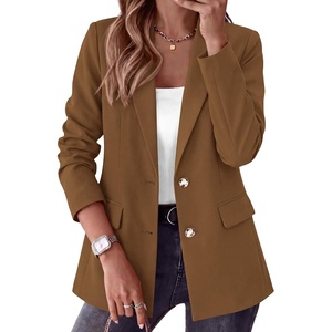 BTFBM Blazers for Women Business Casual Outfits Work Fall Clothes 2026(Brown)