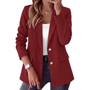 BTFBM Blazers for Women Business Casual Outfits Work Fall Clothes 2026(Burgundy)