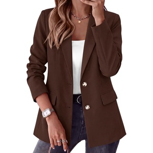 BTFBM Blazers for Women Business Casual Outfits Work Fall Clothes 2026(Dark Brown)
