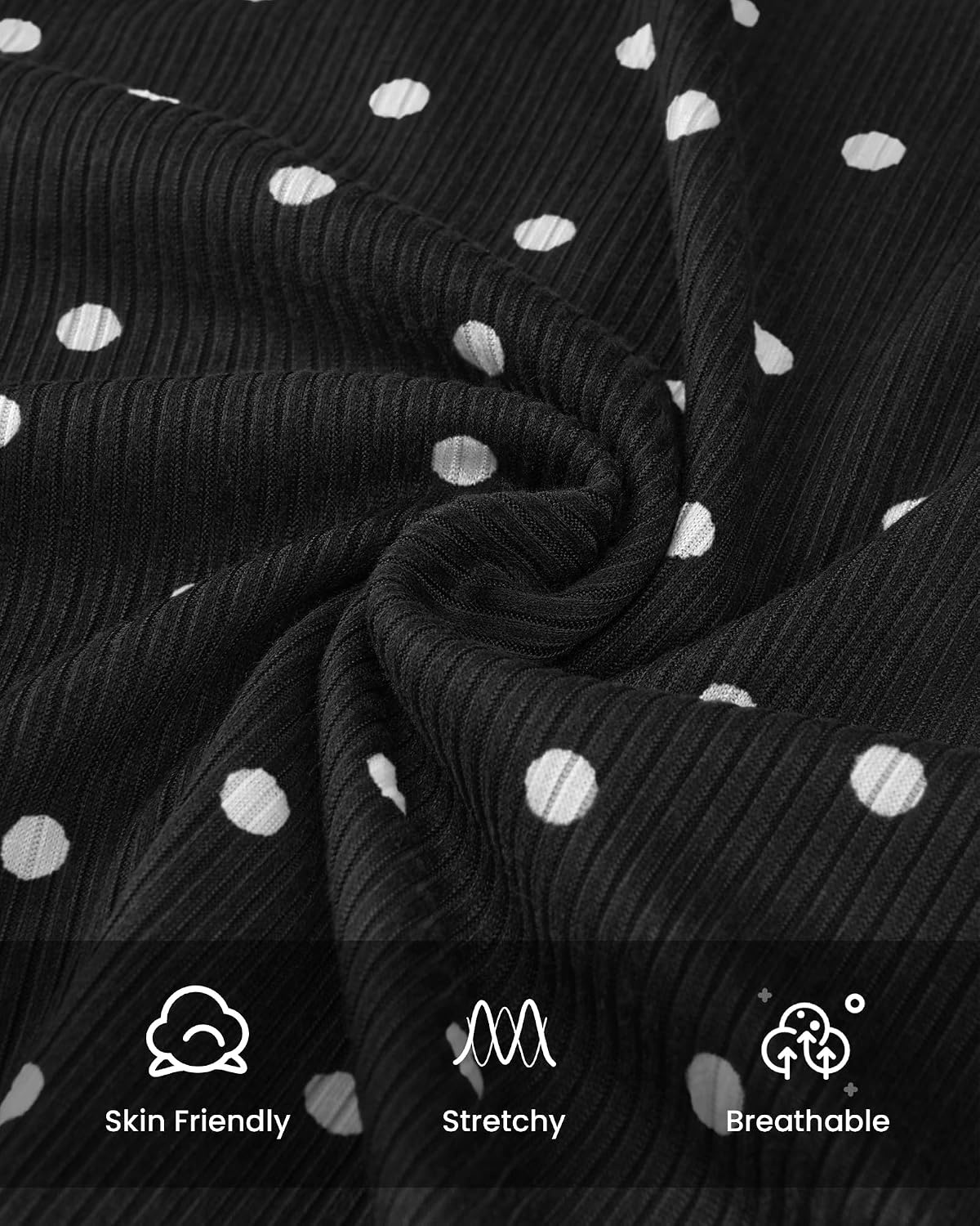 image:imageBTFBM Polka Dot Skirt Matching Sets Women Clothing Fall 2 Piece OutfitsDot Black White
