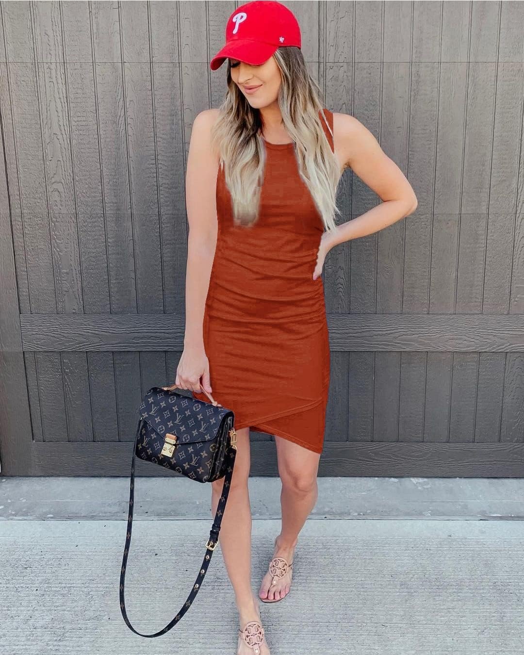 image:imageBTFBM Summer Dresses for Women Business CasualRed Khaki