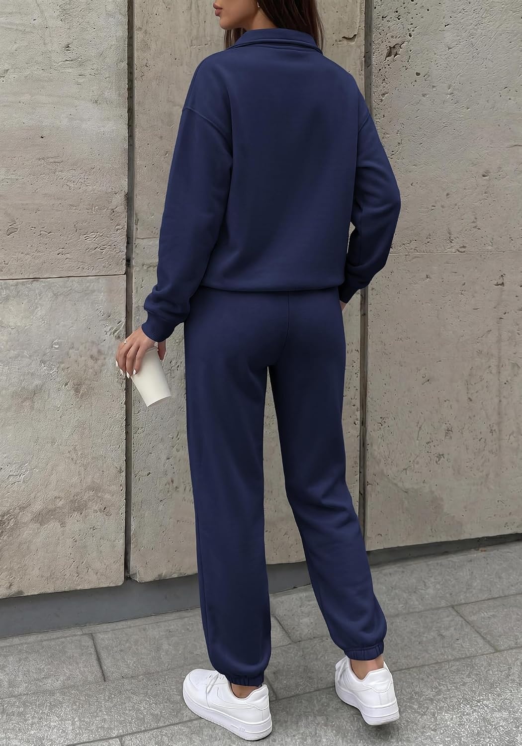 image:imageBTFBM Womens 2 Piece Outfits Sweatsuit Fleece Lounge SetsNavy Blue