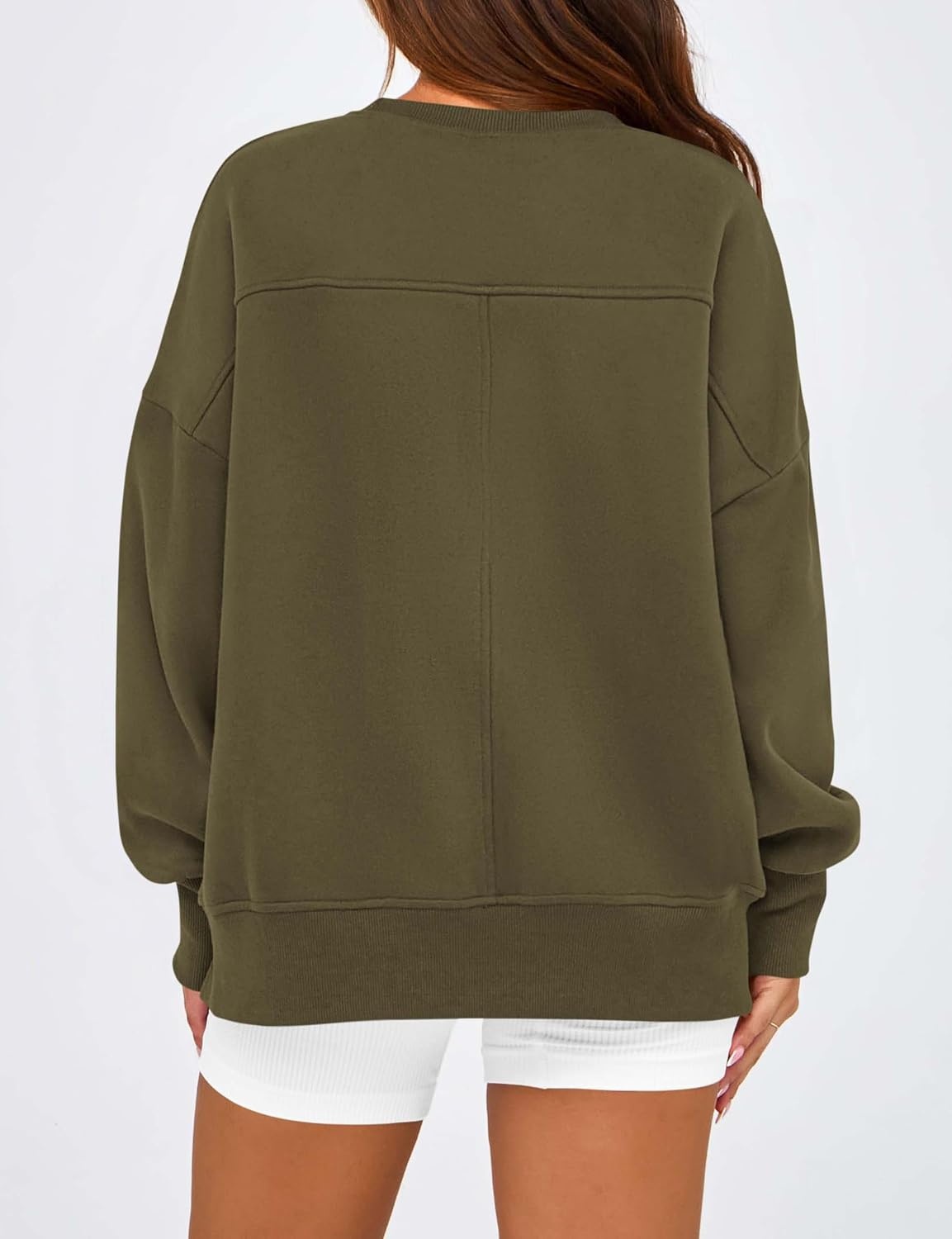 image:imageBTFBM Womens Crewneck Sweatshirts Fleece PulloverArmy Green