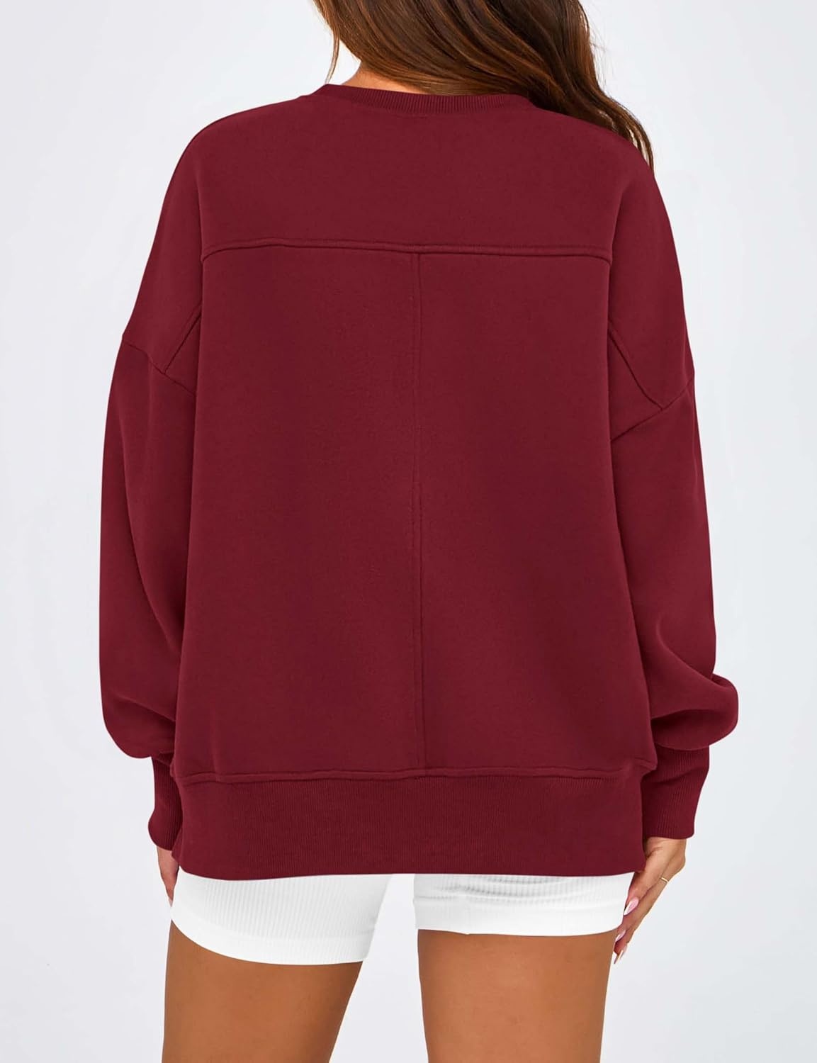 image:imageBTFBM Womens Crewneck Sweatshirts Fleece PulloverBurgundy