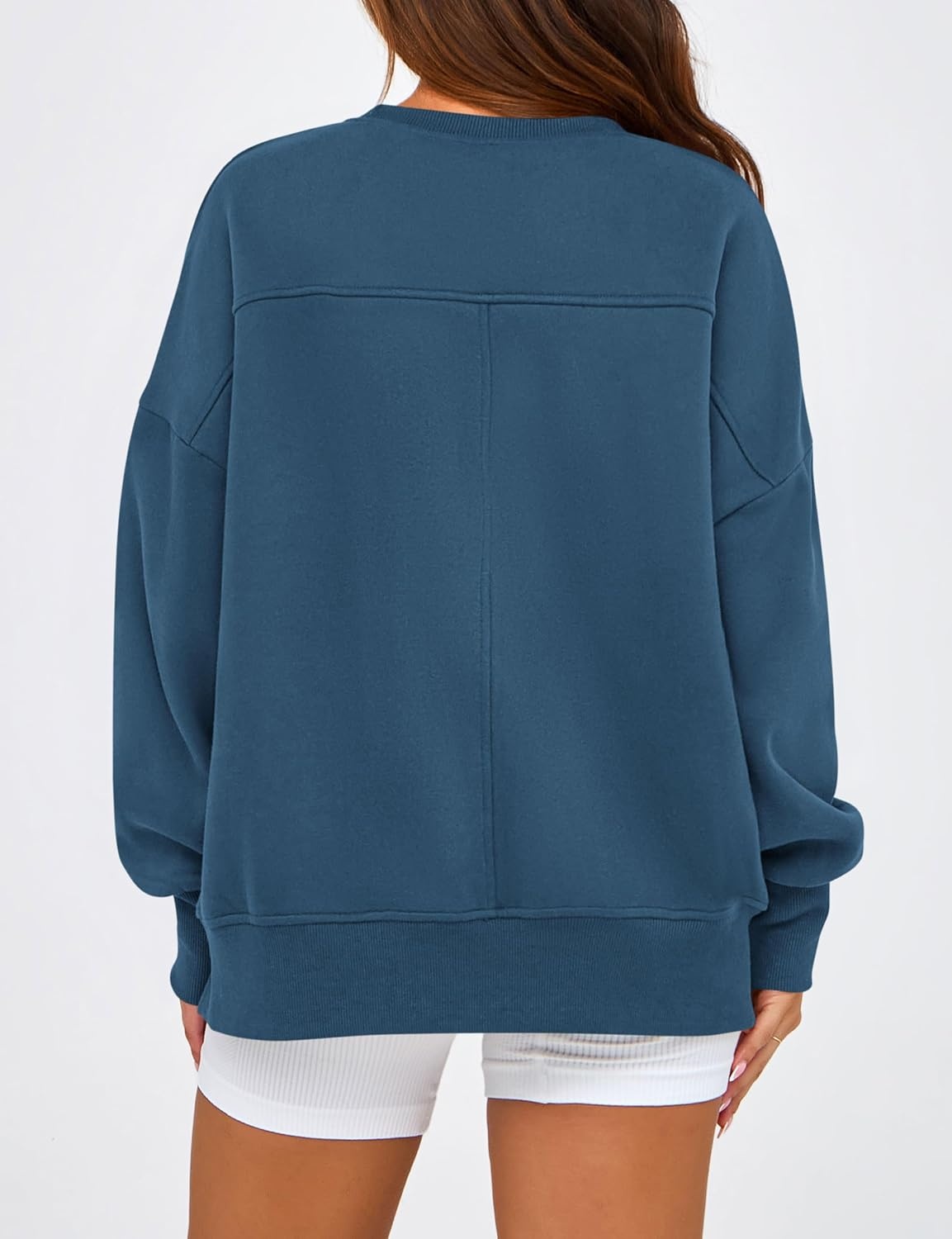 image:imageBTFBM Womens Crewneck Sweatshirts Fleece PulloverDark Blue