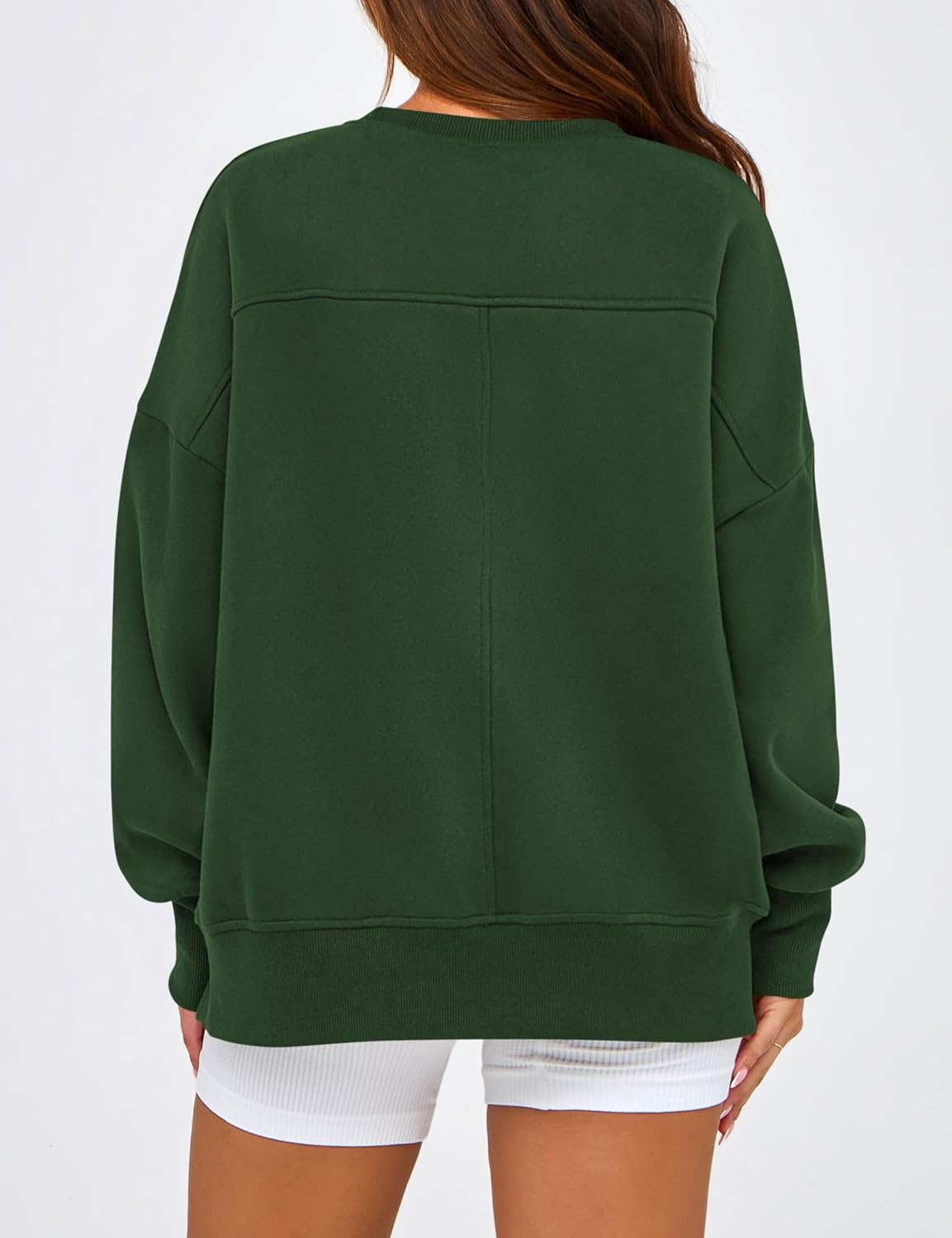 image:imageBTFBM Womens Crewneck Sweatshirts Fleece PulloverDark Green