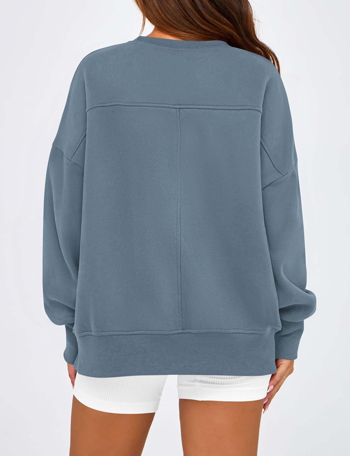 image:imageBTFBM Womens Crewneck Sweatshirts Fleece PulloverGrey Blue