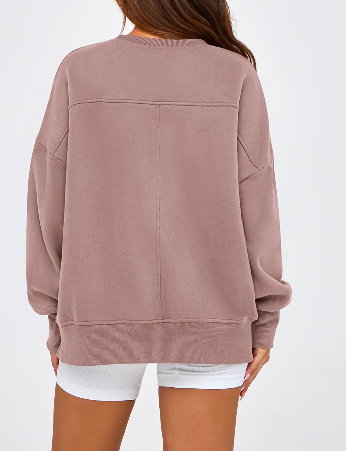 image:imageBTFBM Womens Crewneck Sweatshirts Fleece PulloverGrey Pink