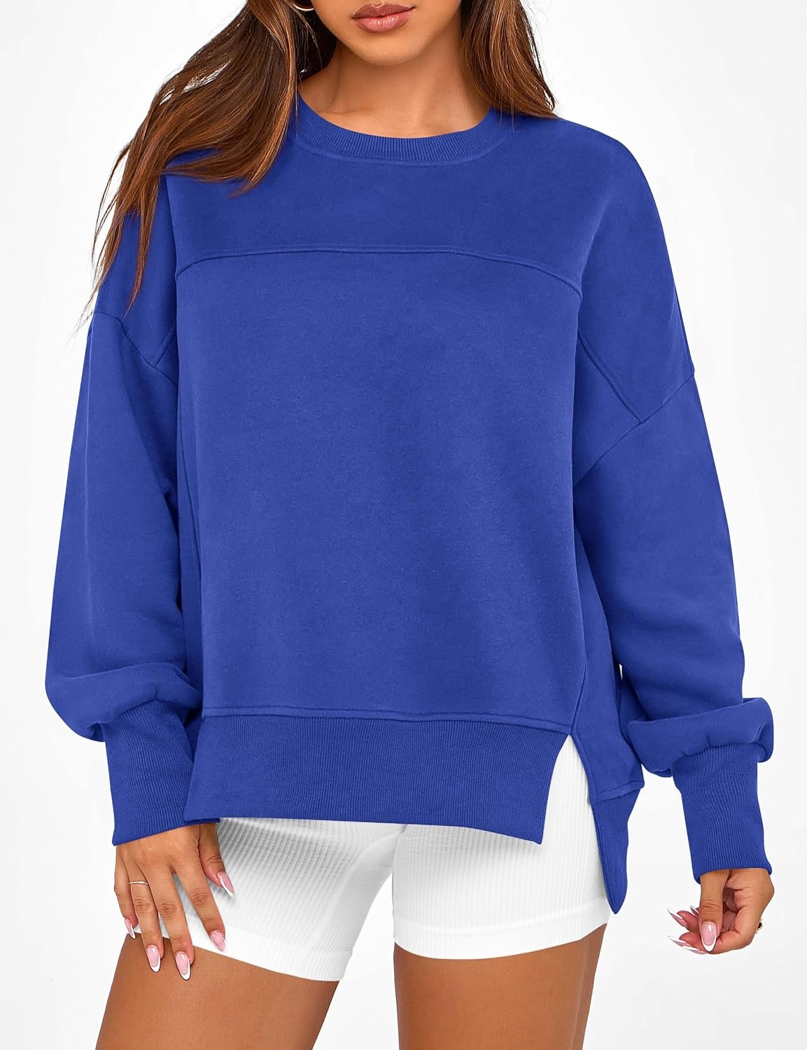 image:imageBTFBM Womens Crewneck Sweatshirts Fleece PulloverRoyal Blue