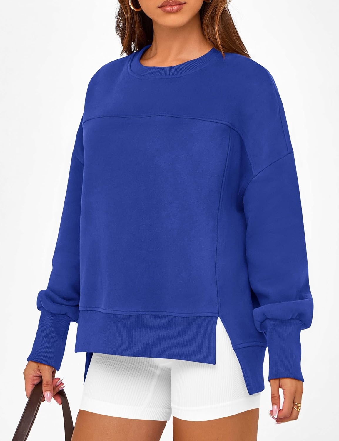 image:imageBTFBM Womens Crewneck Sweatshirts Fleece PulloverRoyal Blue