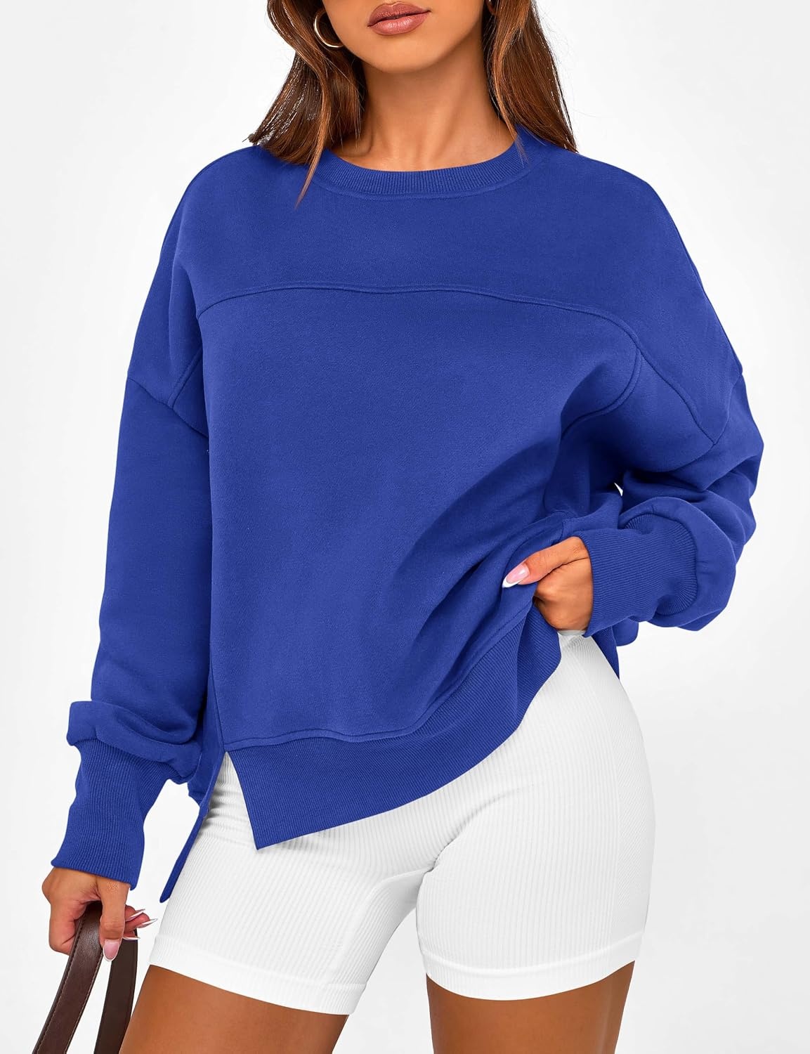 image:imageBTFBM Womens Crewneck Sweatshirts Fleece PulloverRoyal Blue