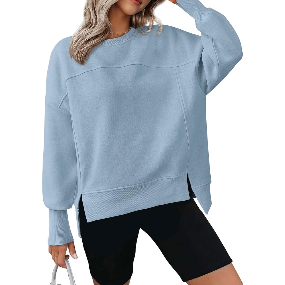 image:imageBTFBM Womens Crewneck Sweatshirts Fleece PulloverLight Blue