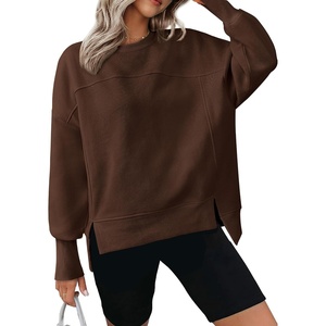 BTFBM Womens Crewneck Sweatshirts Fleece Pullover(Coffee)