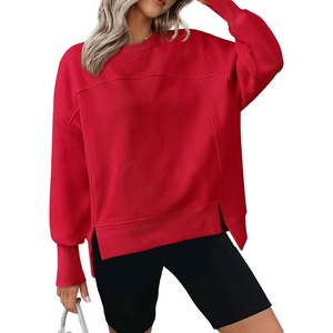 BTFBM Womens Crewneck Sweatshirts Fleece Pullover(Red)