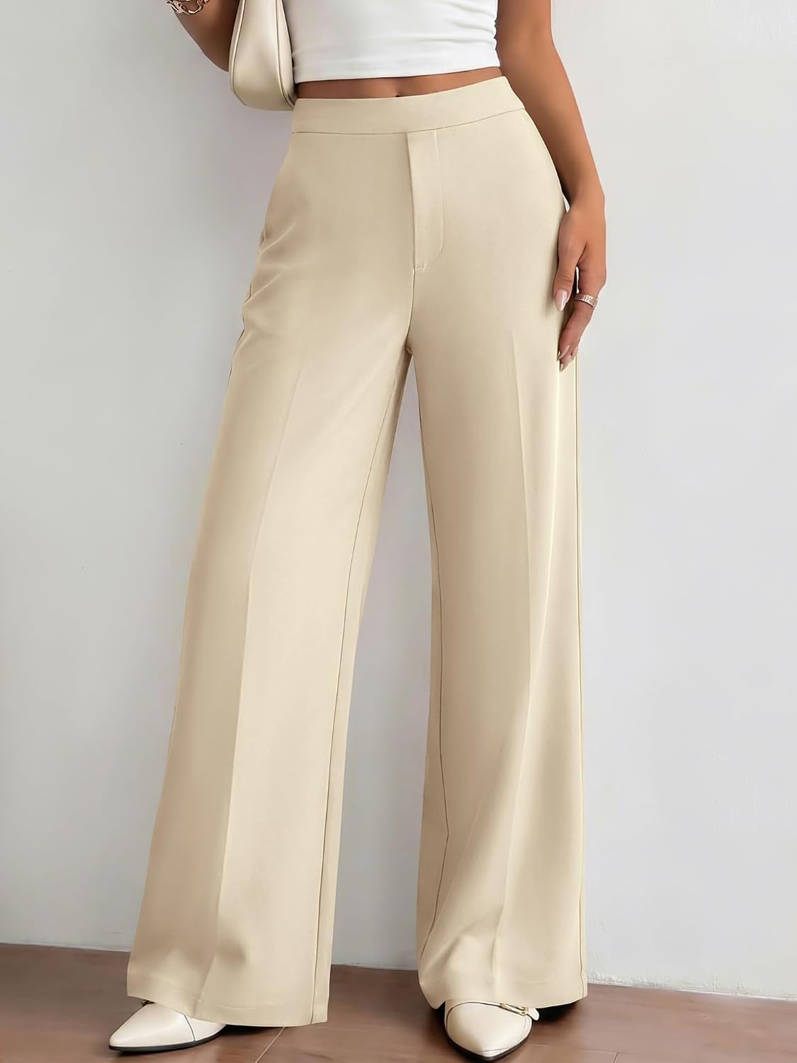 image:imageBTFBM Womens Dress Pants Wide Leg High Waisted 2026 FallBeige