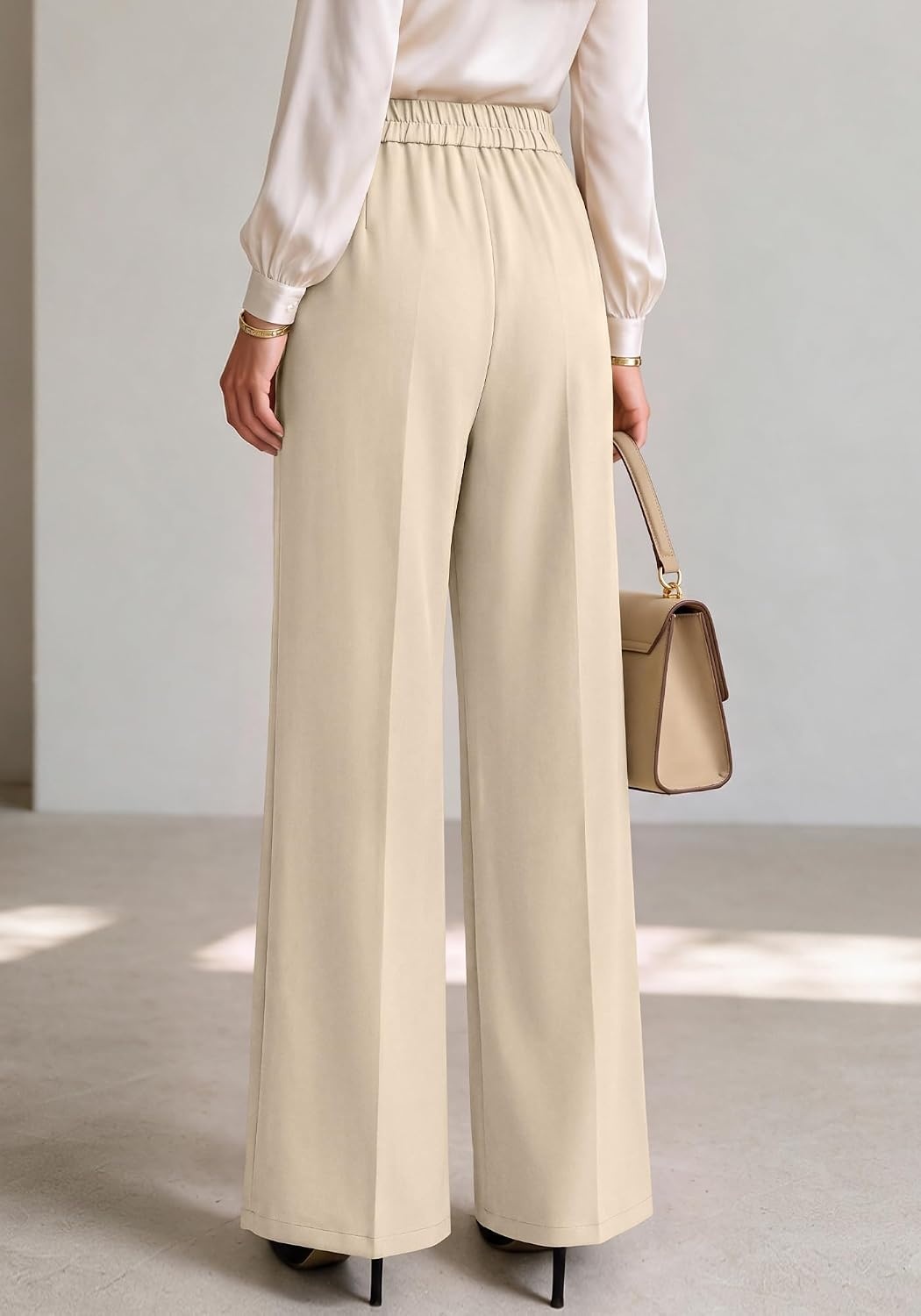 image:imageBTFBM Womens Dress Pants Wide Leg High Waisted 2026 FallBeige