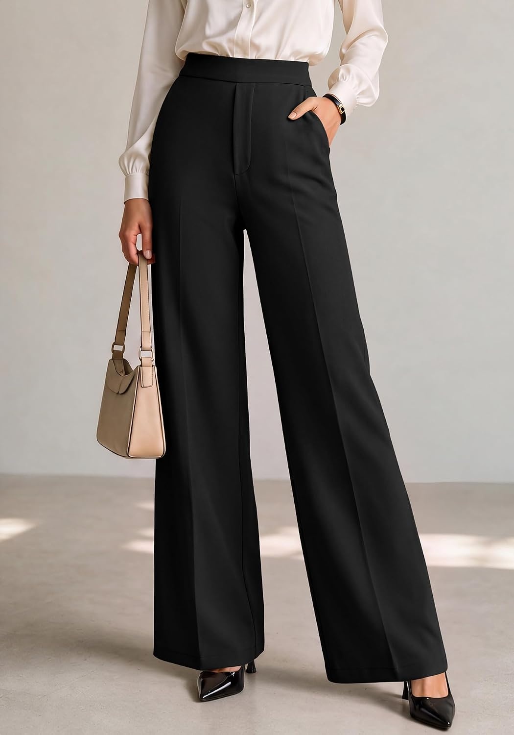 image:imageBTFBM Womens Dress Pants Wide Leg High Waisted 2026 FallBlack