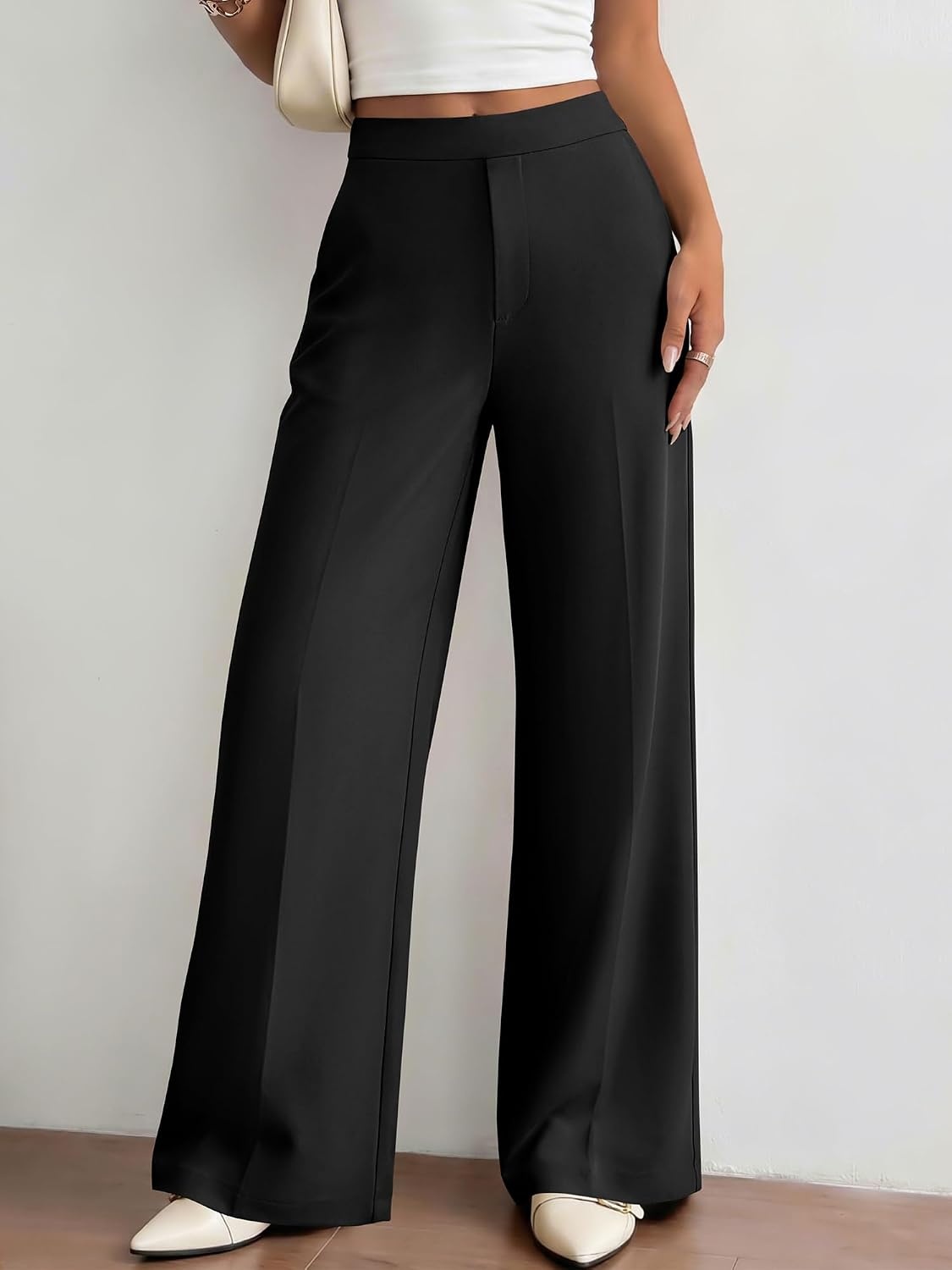 image:imageBTFBM Womens Dress Pants Wide Leg High Waisted 2026 FallBlack